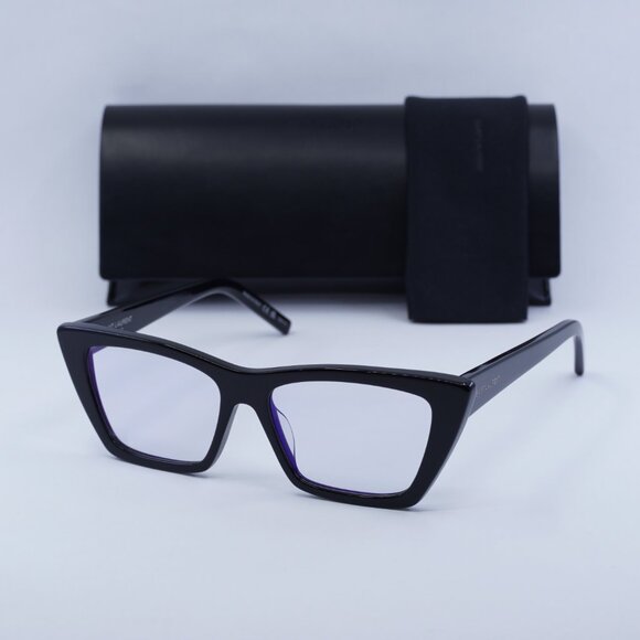 Saint Laurent SL276 MICA 025 Sunglasses Black Cat Eye Frame, Clear Lenses - Picture 14 of 14